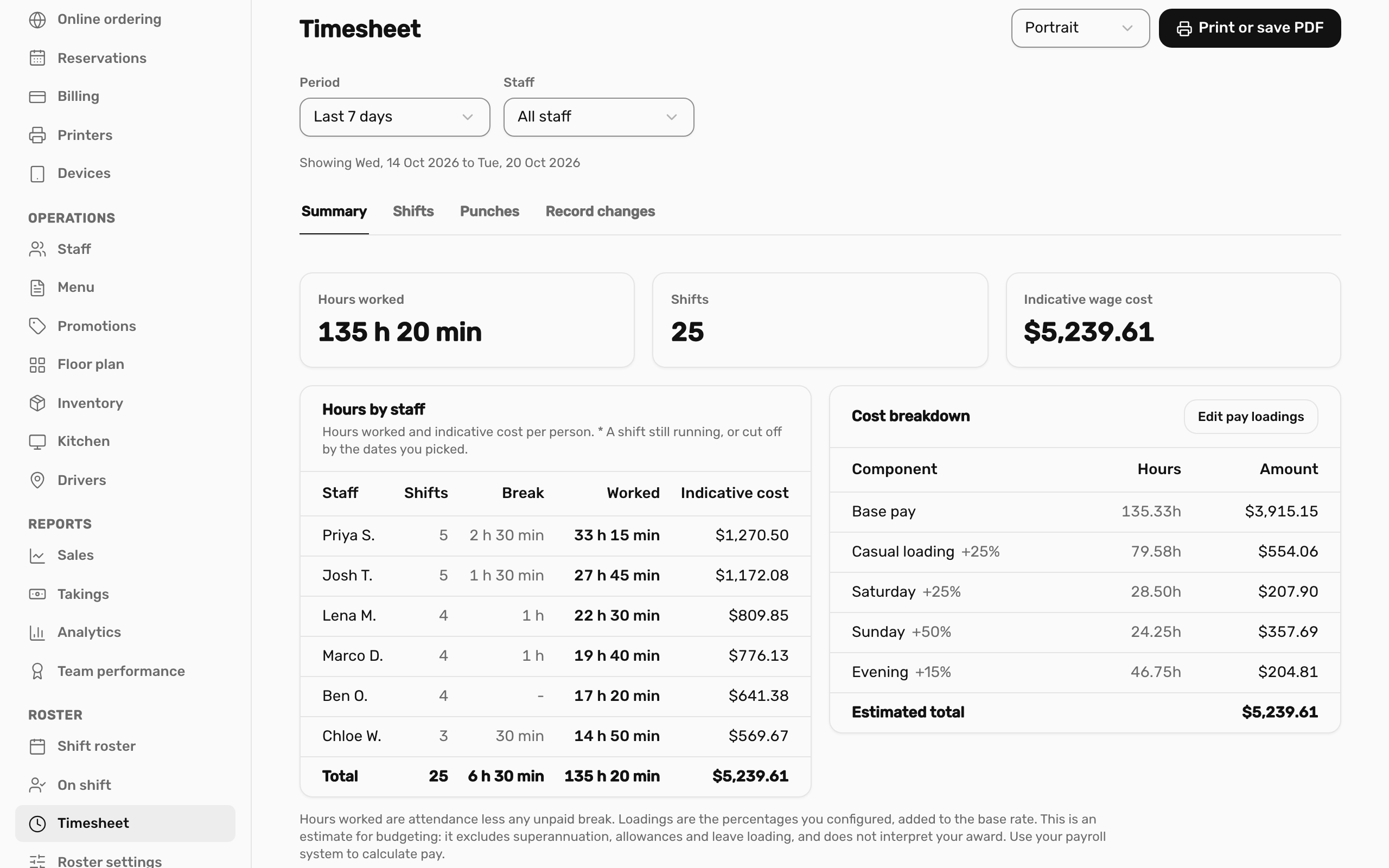 Timesheets in Adakite Admin